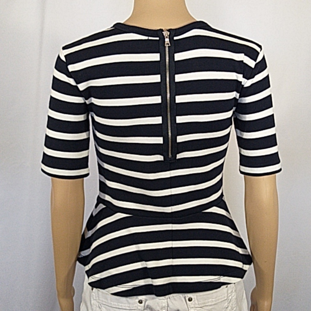 Gap Blue & White Peplum Top